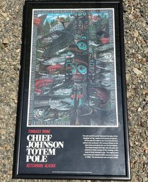 Framed Poster, Chief Johnson Totem Pole