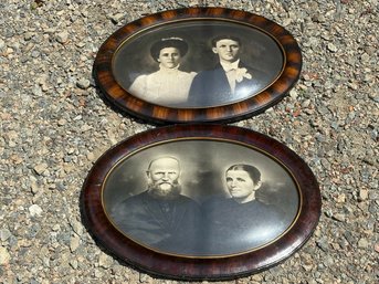 Instant Ancestors! Beautiful Oval Frames With Convex Glass (2)