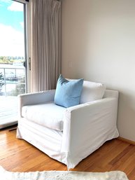 Mitchell Gold Large Club Chair In A Cotton Canvas Twill