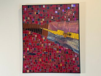 Rhonda Heisler Handcrafted 'A Terrible Beauty Is Born' Signed Stained Glass Mosaic Wall Art