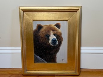 Norma Zaro 'Brown Bear' Signed Original Oil Painting