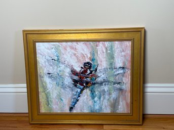 RA Rose Dragonfly Signed Original Oil Painting