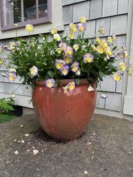 Large Planter With Pansies