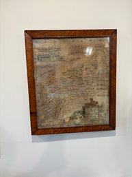 Canvas Map Of The English Counties Of Worcestershire