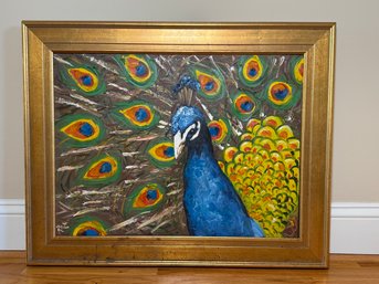 Rosilyn Young 'Peacock' Signed Original Painting
