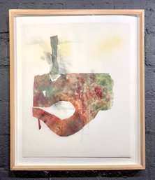 Vintage Nancy Reinker Abstract Mixed Media On Mylar