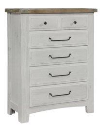 Vaughan-Bassett Sawmill 5-Drawer Chest  Alabaster Two-Tone  Made In USA