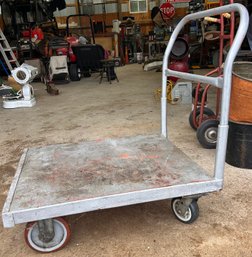 Steel Platform Truck Flatbed Moving Cart With Heavy Duty Casters