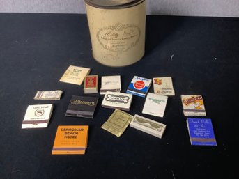 Vintage Matches Lot In Tabacco Tin