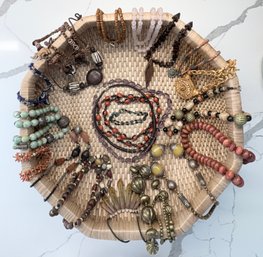 Artisan Made Necklaces Group - Various Natural Materials, Age And Origins