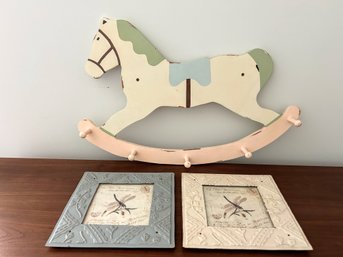 Children's Decor - Horse Hooks And Pressed Tin Frames