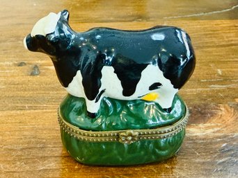 Vintage Limoges Cow Trinket Box