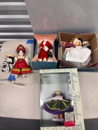 Lot Of 5 Dolls (2) Decorative Dolls International Costume On Stand And (3) Madame Alexander Doll MH