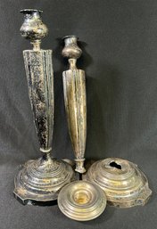 Sterling 925 Silver Scrap 396 Grams Candle Holders All Silver