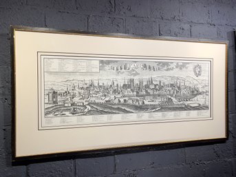 Vintage Large  4 X 2 Johann Friedrich Probst Paris City Map Lithograph By FB Werner Siles