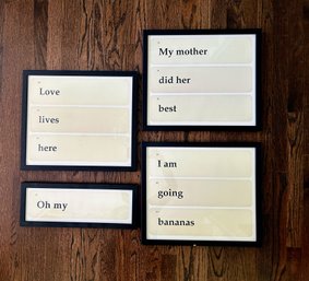 Set Of Four Smith & Co. Framed Vintage Flash Cards