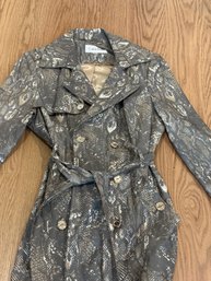 Calvin Klein Snakeskin-print Faux Leather Trench Coat.