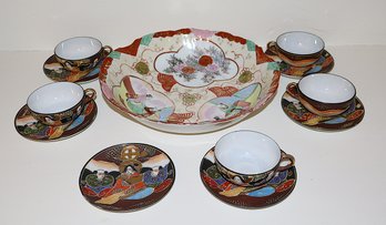 12 Piece Japanese Satsuma & Kutani Porcelain Tea Set