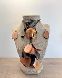 Bohemian Tagua Seed Tribal Necklace And Earring Set