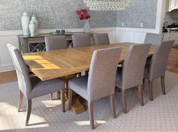 Set Of 8 Lillian August Parsons Style Upholstered Dining Chairs