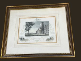 Antique Amherst College Engraving, Amherst, Massachusetts