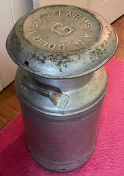 Vintage Gold Medal Farms NY Large Milk Can With Handles And Lid