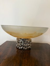 Decorative Bowl With Silver Coral Base