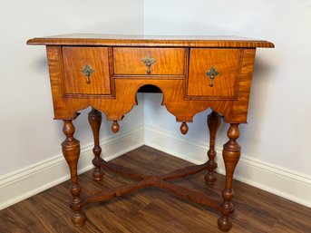 Antique William And Mary Style Tiger Maple Dressing Table