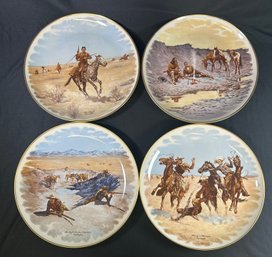Set Of 4 Frederic Remington Gorham Fine China Decorative Collector Plates.