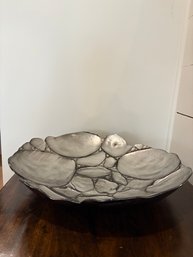 Large Decor Plate Silver Accent