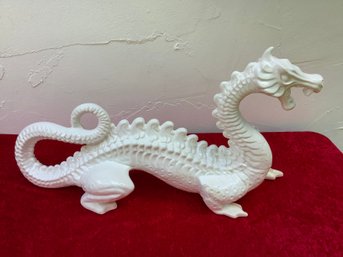 White Glass Dragon Decor