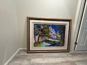 Watercolor Painting Of House In Hawaii By Lou Garrett 45 /50