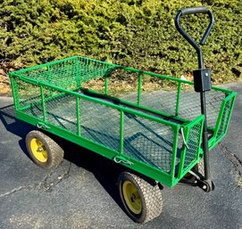 Steel Garden Cart With Shelf And Foldable Sides