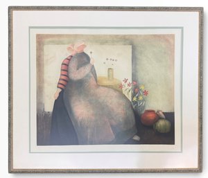 1990 Listed Artist Eng Tay (Malaysian, B. 1947) 'Lover II' Color Etching 157/175  ~ 41' X 35'