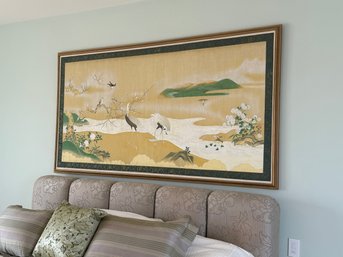 Stunning Antique Japanese Silk Painting