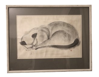 'Shoo-Shoo' Original Sumi-e Brush Painting Signed By M. Ridd-Howell & Custom Framed