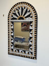 Rhonda Heisler 'Venetian Table Collection' Signed Arched Stained Glass Mosaic Mirror