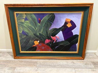 Vintage 1983 Artist Pegge Hopper Na KuaAna Signed Framed Serigraph Art Print 66/195
