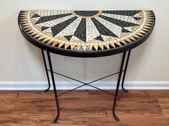 Rhonda Heisler  'Venetian Table Collection' Signed Mosaic Table On Ray Mathis Hand Forged Wrought Iron Base