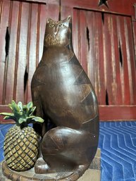 Folk Art Cat In Wood?  By David Harden?