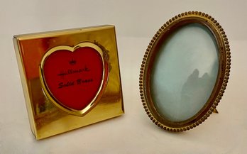 Two Lovely Small Brass Vintage Frames