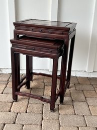Pair Of Antique Asian Rosewood Nesting Tables