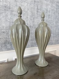 Pair Of Lidded Decorative Jars