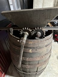 Fabulous Antique  Cider Press With  Barrel