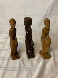 Trio Of Wooden Figures