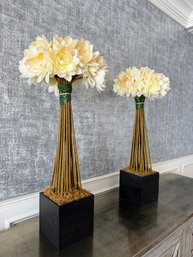 Pair Of Extra Tall Statement Flower Decor