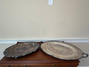 Very Large Fancy Silverplate Platters