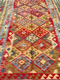 Hand Woven Kilim Maymana Wool Rug