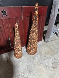 2 Trees Made Of Nut Shells