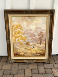 'playmates' Oil-On-Canvas By Suzanne Mellor In Gilt Frame